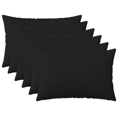 vidaXL Cushion with Pillow HEERLEN 6 pcs Black Fabric
