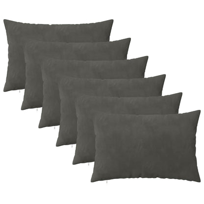 vidaXL Cushion with Pillow HEERLEN 6 pcs Dark Grey Velvet