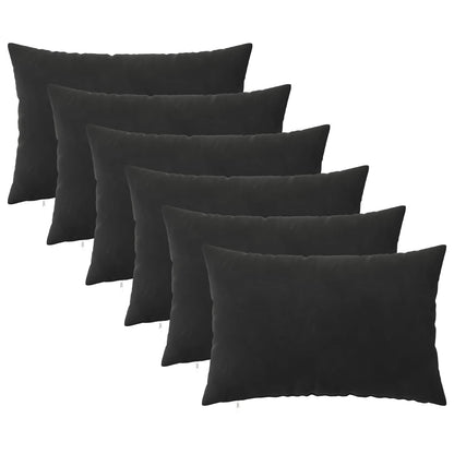 vidaXL Cushion with Pillow HEERLEN 6 pcs Black Velvet