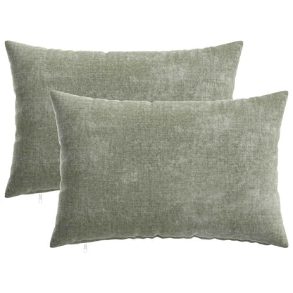 vidaXL Throw Pillow 2 pcs HEERLEN Green 40 x 60 cm Chenille Fabric