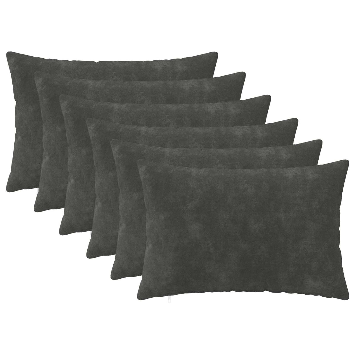 vidaXL Cushion with Pillow HEERLEN 6 pcs Anthracite Microfiber Fleece