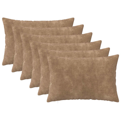 vidaXL Cushion with Pillow HEERLEN 6 pcs Taupe Microfiber Fleece