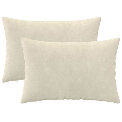 vidaXL Cushion with Pillow HEERLEN 2 pcs Cream Microfiber Fleece