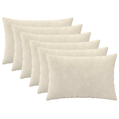 vidaXL Cushion with Pillow HEERLEN 6 pcs Cream Microfiber Fleece