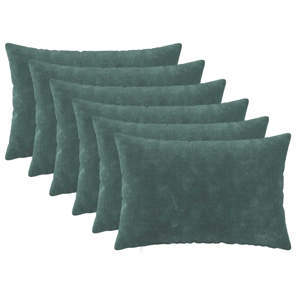 vidaXL Cushion with Pillow HEERLEN 6 pcs Sea Blue Microfiber Fleece
