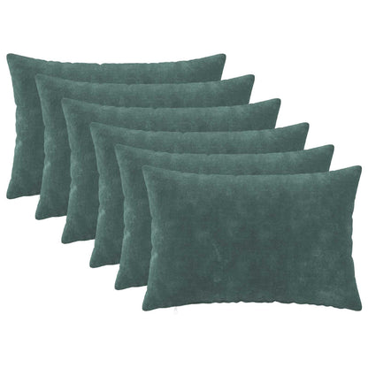 vidaXL Cushion with Pillow HEERLEN 6 pcs Sea Blue Microfiber Fleece