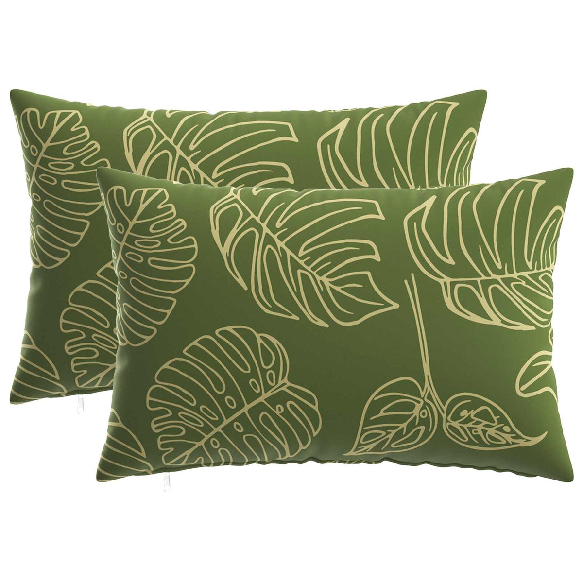 vidaXL Cushion with Pillow HEERLEN 2 pcs Leaf Design Polyester
