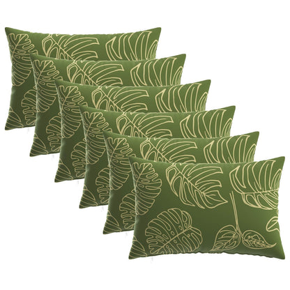 vidaXL Cushion with Pillow HEERLEN 6 pcs Leaf Design Polyester