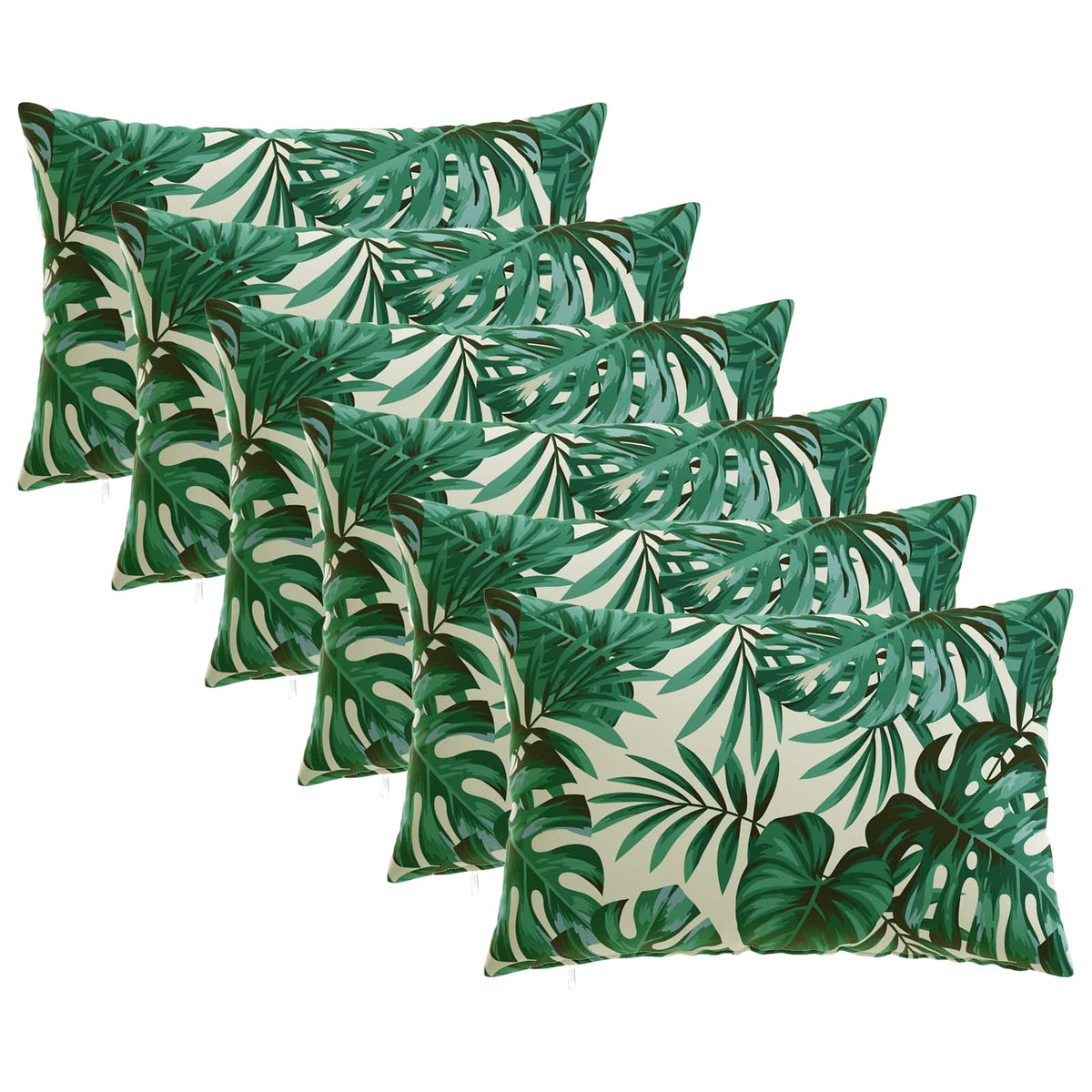 vidaXL Cushion with Pillow HEERLEN 6 pcs Leaf Pattern Polyester