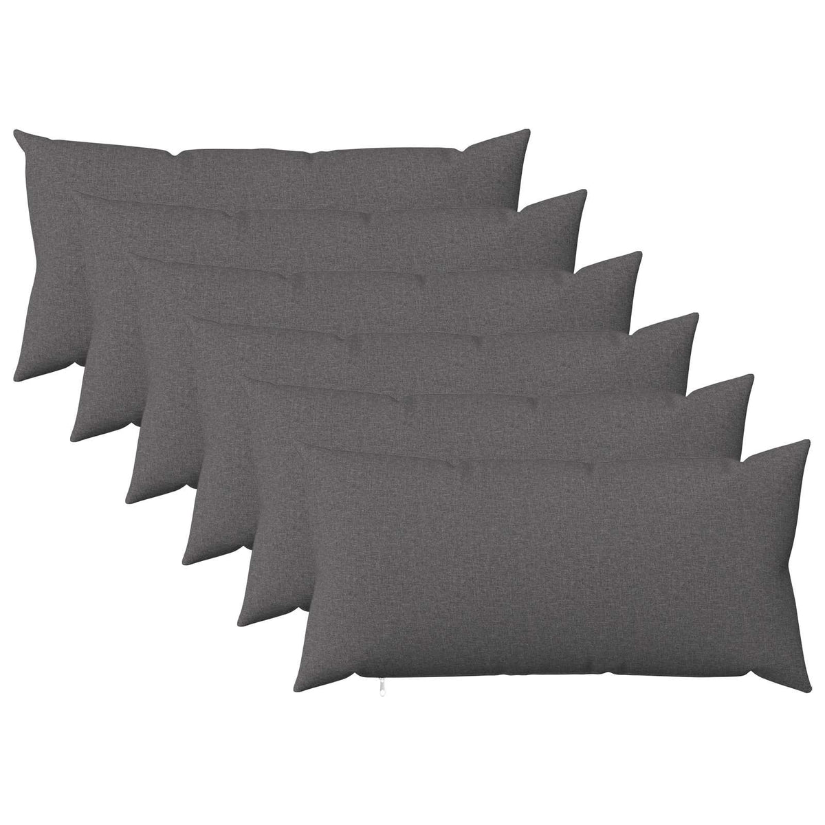 vidaXL Throw Pillow 6 pcs HEERLEN Light Grey 40 x 70 cm Fabric