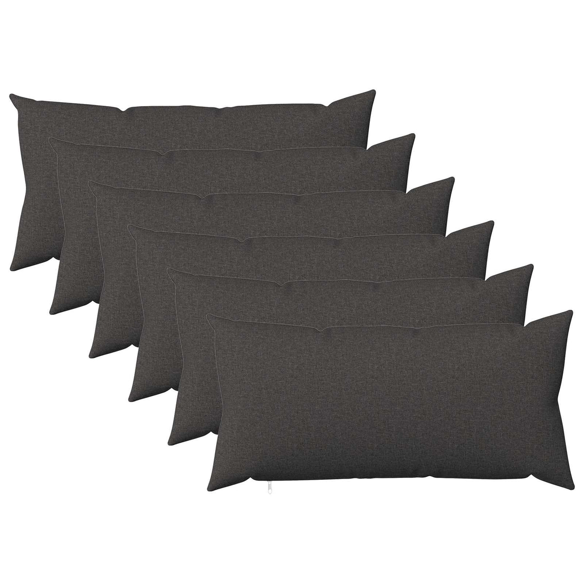 vidaXL Cushion with Pillow HEERLEN 6 pcs Dark Grey Fabric