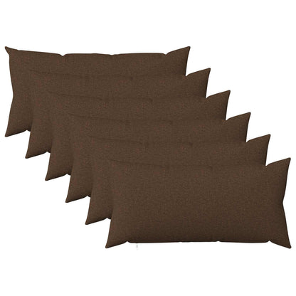 vidaXL Cushion with Pillow HEERLEN 6 pcs Brown Fabric