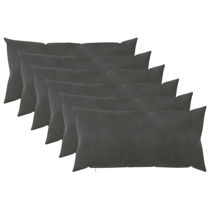 vidaXL Cushion with Pillow HEERLEN 6 pcs Dark Grey Velvet