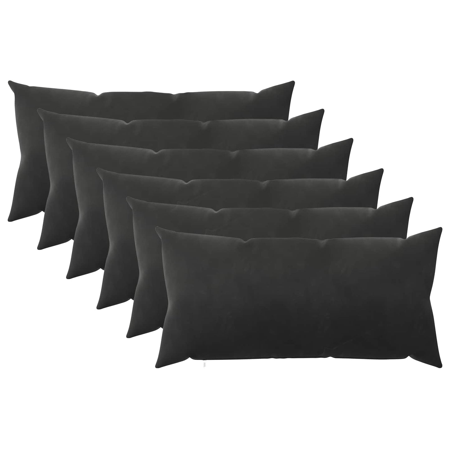 vidaXL Cushion with Pillow HEERLEN 6 pcs Black Velvet