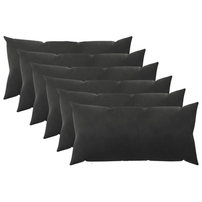 vidaXL Cushion with Pillow HEERLEN 6 pcs Black Velvet