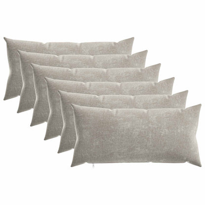 vidaXL Throw Pillow 6 pcs HEERLEN Light Grey 40 x 70 cm