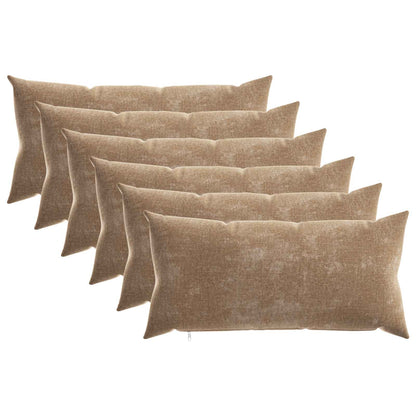 vidaXL Throw Pillow 6 pcs HEERLEN Brown 40 x 70 cm Chenille Fabric