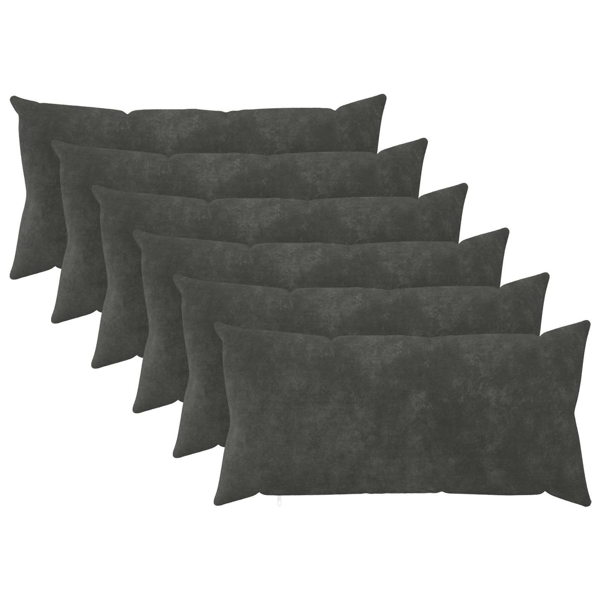 vidaXL Cushion with Pillow HEERLEN 6 pcs Anthracite Microfiber Fleece