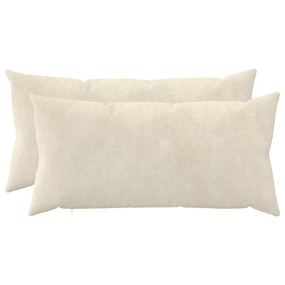 vidaXL Cushion with Pillow HEERLEN 2 pcs Cream Microfiber Fleece