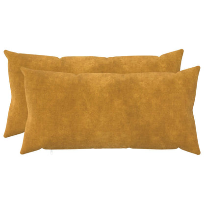 vidaXL Cushion with Pillow HEERLEN 2 pcs Yellow Microfiber Fleece