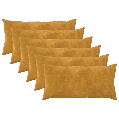 vidaXL Cushion with Pillow HEERLEN 6 pcs Yellow Microfiber Fleece