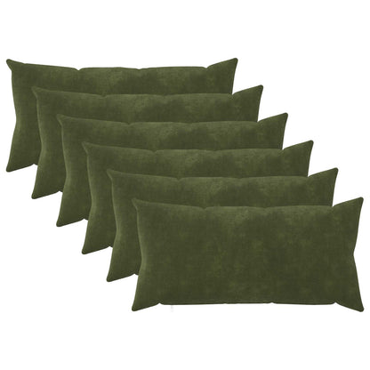 vidaXL Cushion with Pillow HEERLEN 6 pcs Green Microfiber Fleece