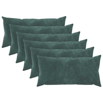 vidaXL Cushion with Pillow HEERLEN 6 pcs Sea Blue Microfiber Fleece