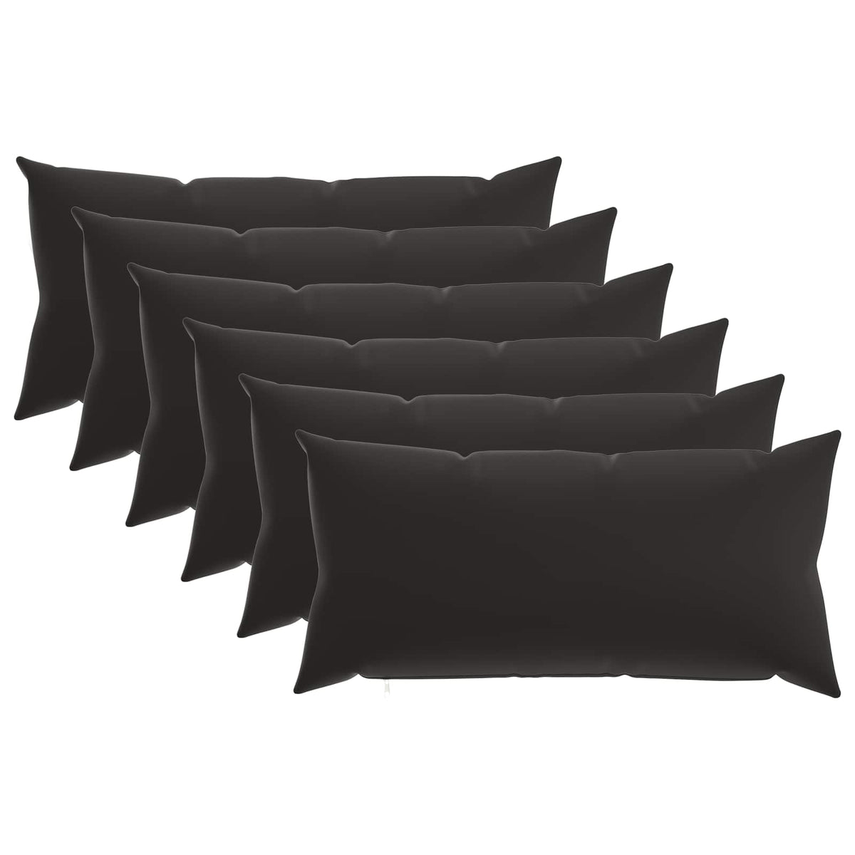 vidaXL Cushion with Pillow HEERLEN 6 pcs Black Polyester
