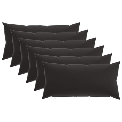vidaXL Cushion with Pillow HEERLEN 6 pcs Black Polyester