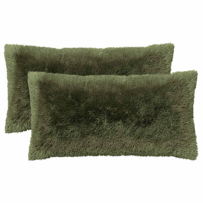 vidaXL Cushion with Pillow HEERLEN 2 pcs Green PV Fleece