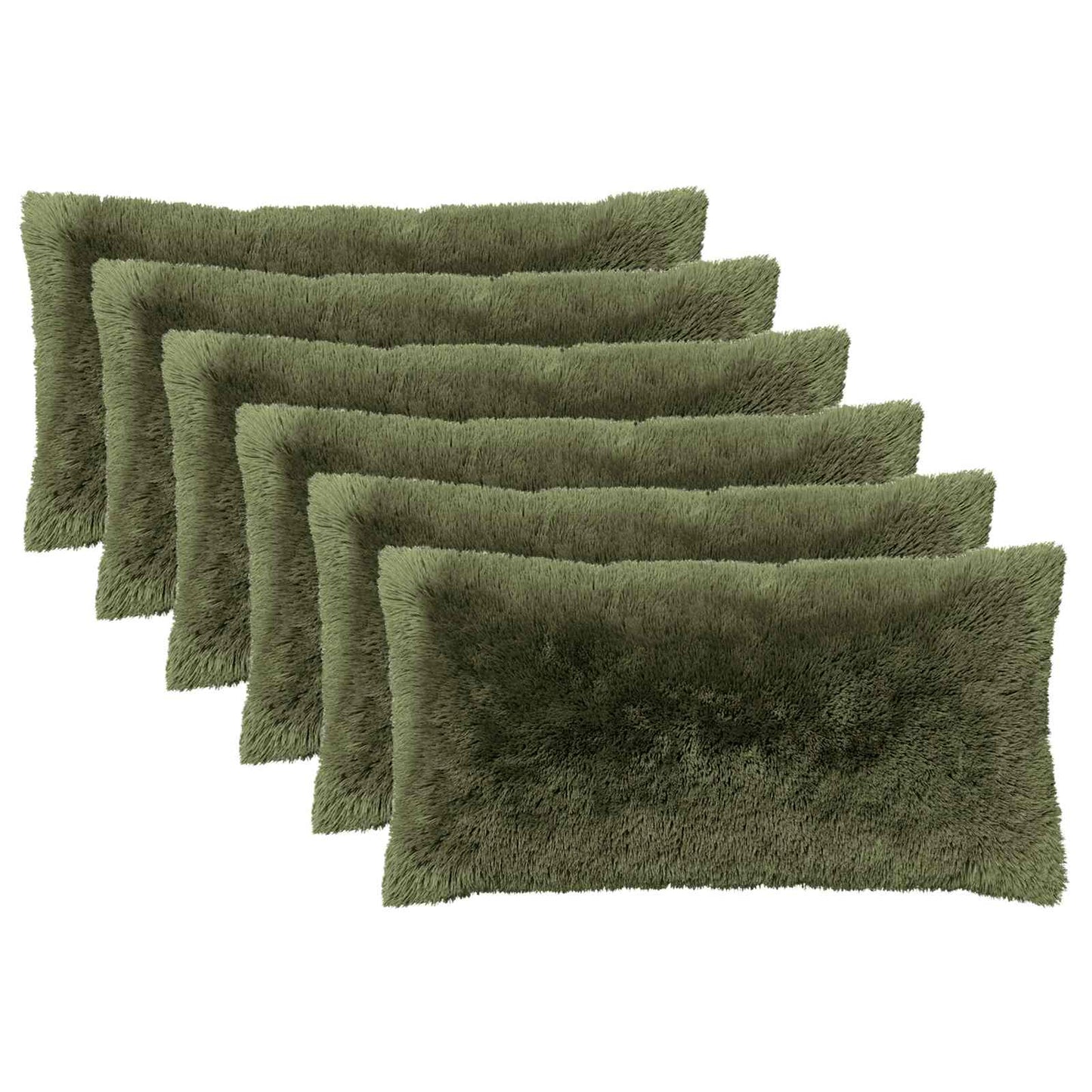 vidaXL Cushion with Pillow HEERLEN 6 pcs Green PV Fleece