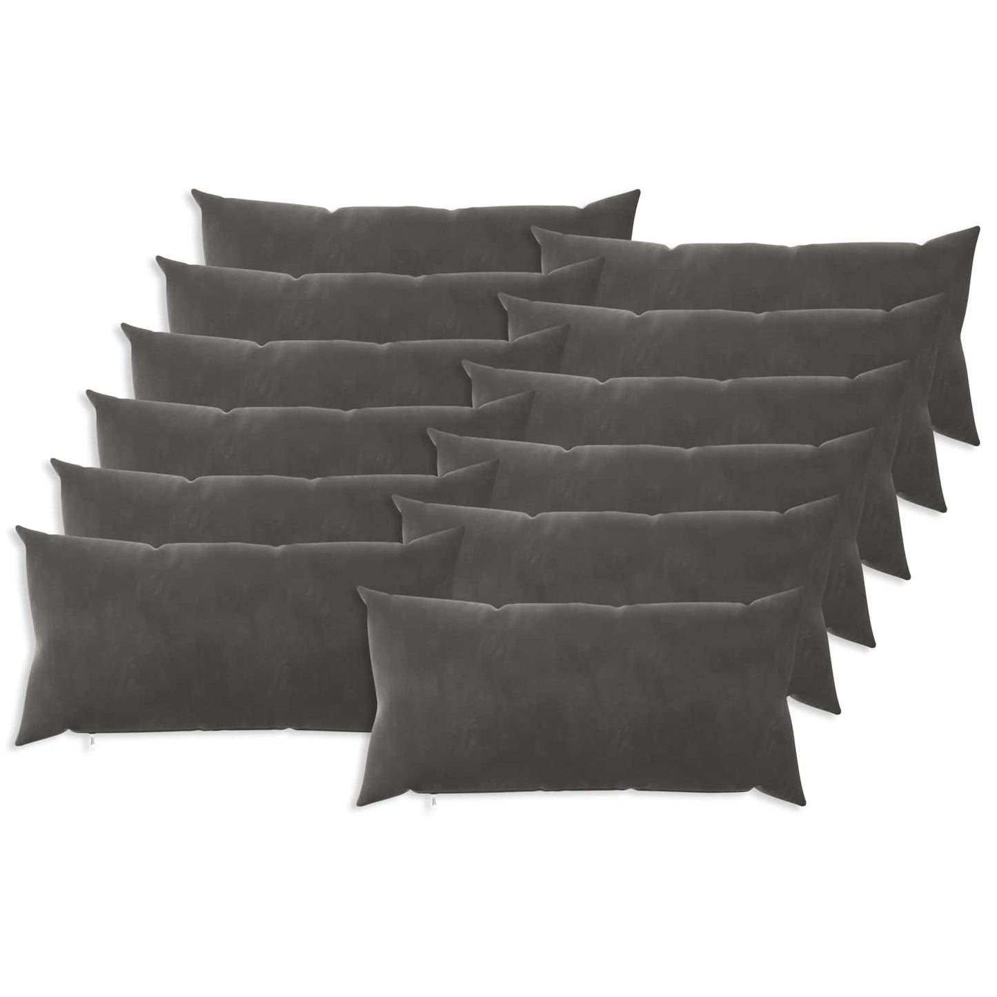 vidaXL Cushion with Pillow HEERLEN 12 pcs Dark Grey Velvet