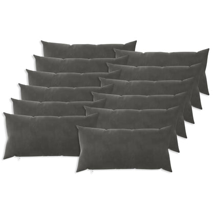 vidaXL Cushion with Pillow HEERLEN 12 pcs Dark Grey Velvet