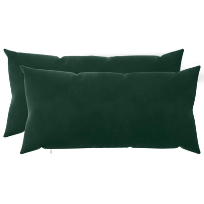 vidaXL Cushion with Pillow HEERLEN 2 pcs Dark Green Velvet