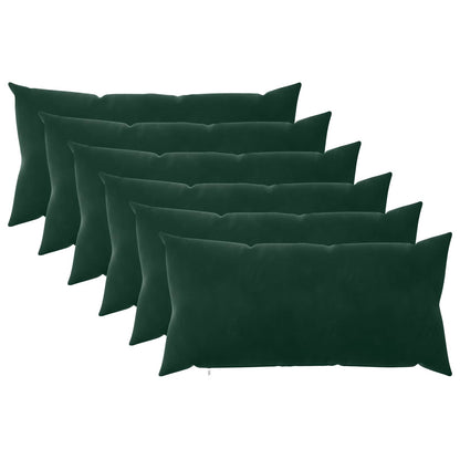 vidaXL Cushion with Pillow HEERLEN 6 pcs Dark Green Velvet