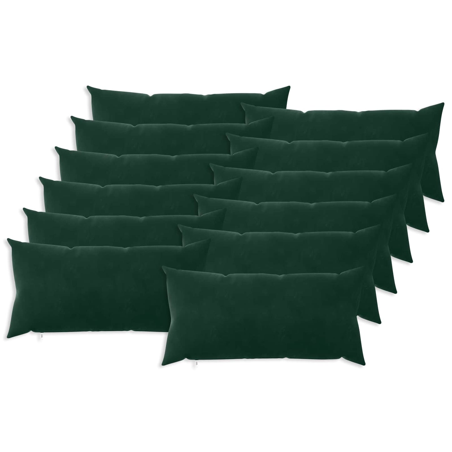 vidaXL Cushion with Pillow HEERLEN 12 pcs Dark Green Velvet