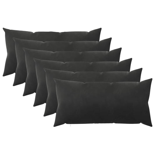 vidaXL Cushion with Pillow HEERLEN 6 pcs Black Velvet