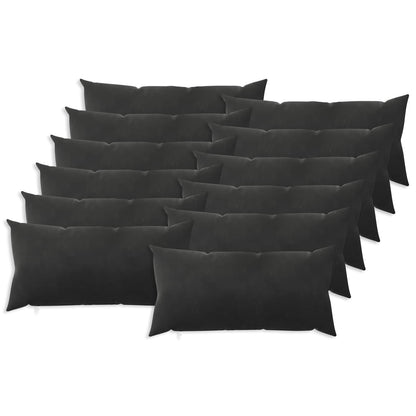 vidaXL Cushion with Pillow HEERLEN 12 pcs Black Velvet