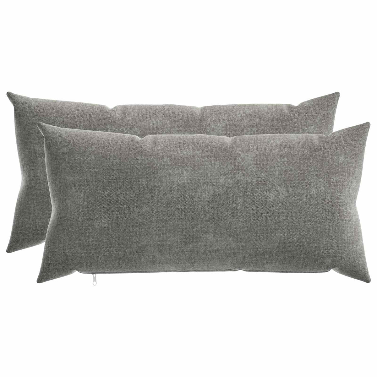 vidaXL Throw Pillow 2 pcs HEERLEN Dark Grey 40 x 80 cm Chenille Fabric