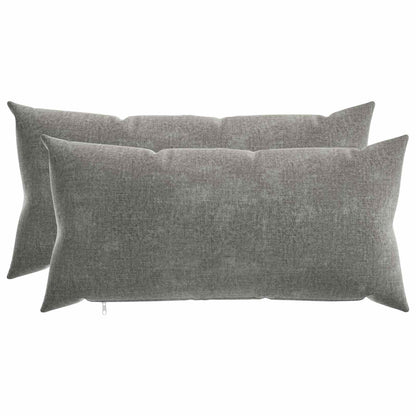 vidaXL Throw Pillow 2 pcs HEERLEN Dark Grey 40 x 80 cm Chenille Fabric