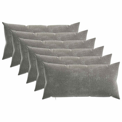 vidaXL Throw Pillow 6 pcs HEERLEN Dark Grey 40 x 80 cm Chenille Fabric