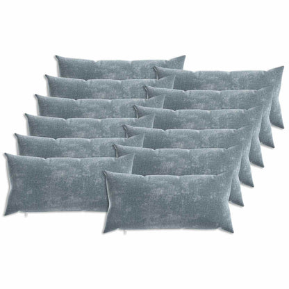 vidaXL Cushion with Pillow HEERLEN 12 pcs Light Blue Chenille Fabric