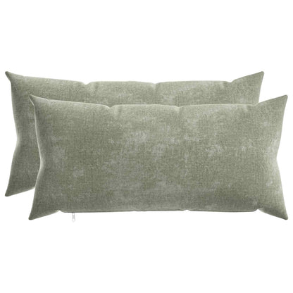 vidaXL Throw Pillow 2 pcs HEERLEN Green 40 x 80 cm Chenille Fabric