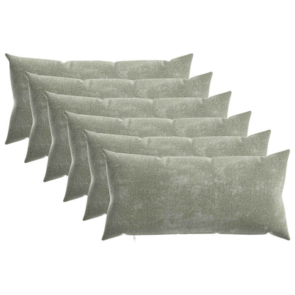 vidaXL Throw Pillow 6 pcs HEERLEN Green 40 x 80 cm Chenille Fabric