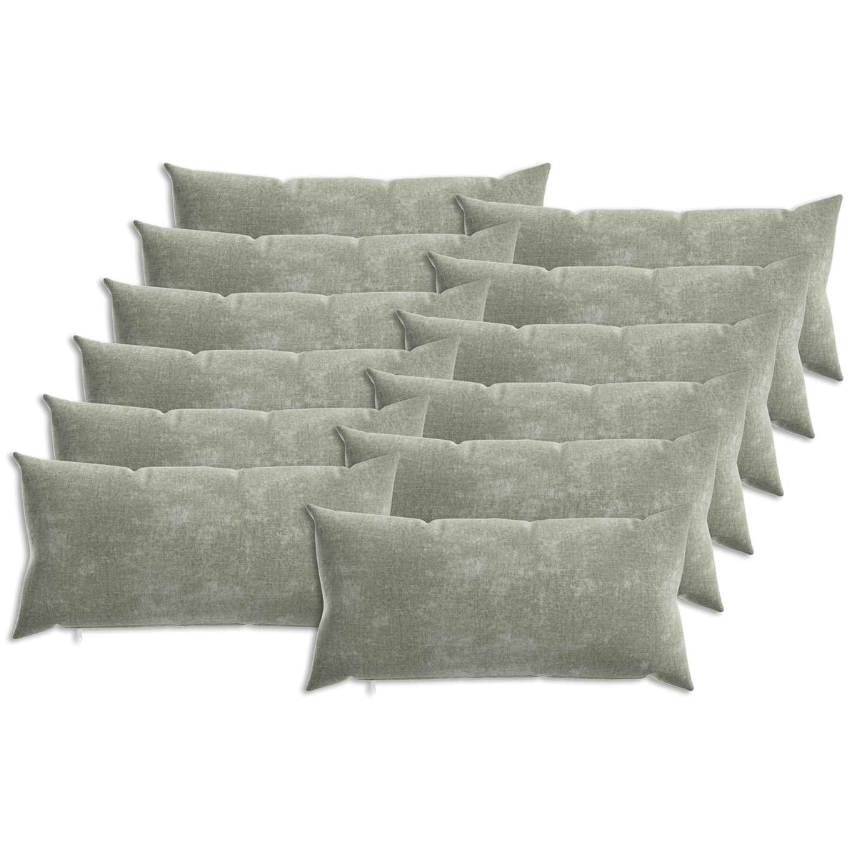 vidaXL Cushion with Pillow HEERLEN 12 pcs Green Chenille Fabric