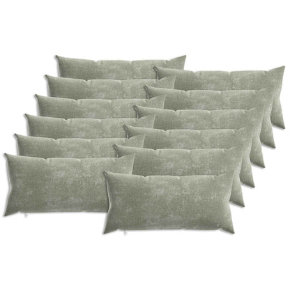 vidaXL Cushion with Pillow HEERLEN 12 pcs Green Chenille Fabric