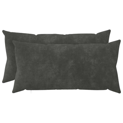 vidaXL Cushion with Pillow HEERLEN 2 pcs Anthracite Microfiber Fleece