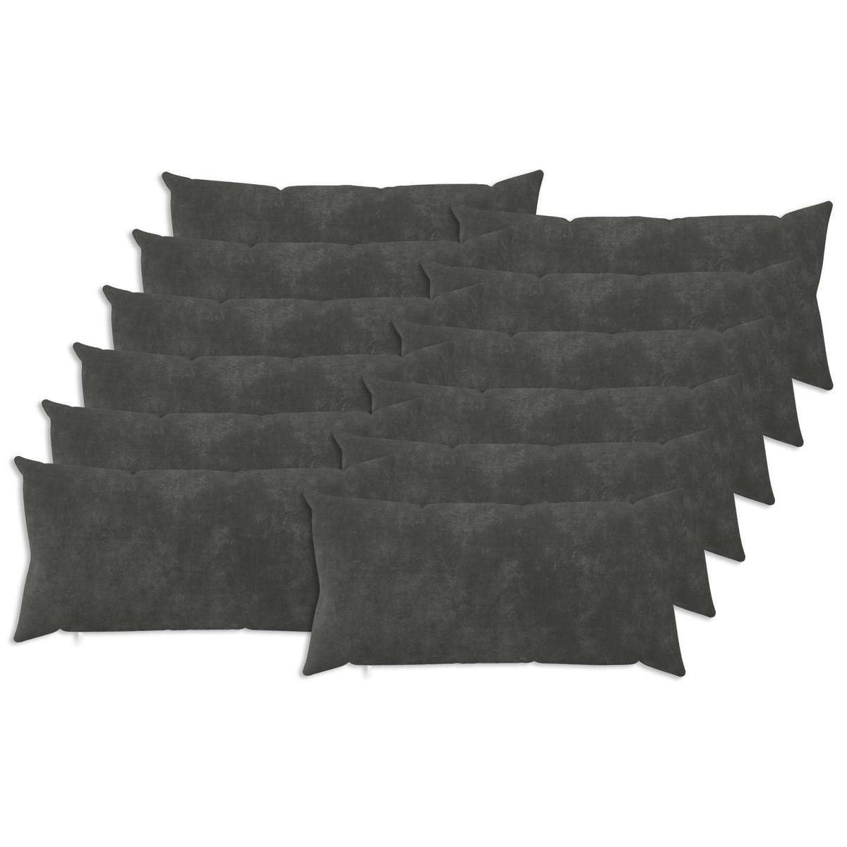 vidaXL Cushion with Pillow HEERLEN 12 pcs Anthracite Microfiber Fleece