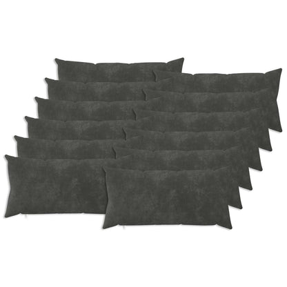 vidaXL Cushion with Pillow HEERLEN 12 pcs Anthracite Microfiber Fleece