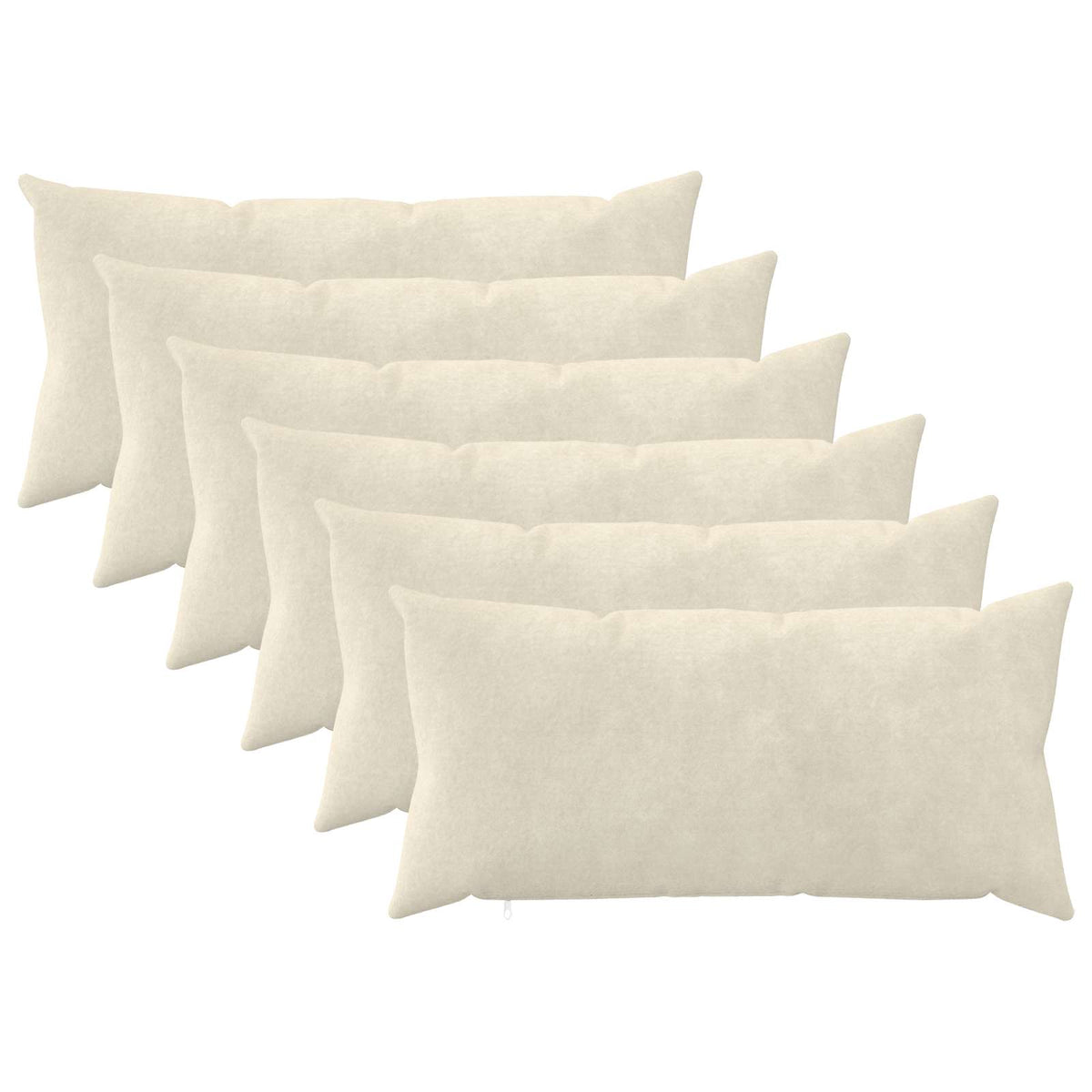 vidaXL Cushion with Pillow HEERLEN 6 pcs Cream Microfiber Fleece
